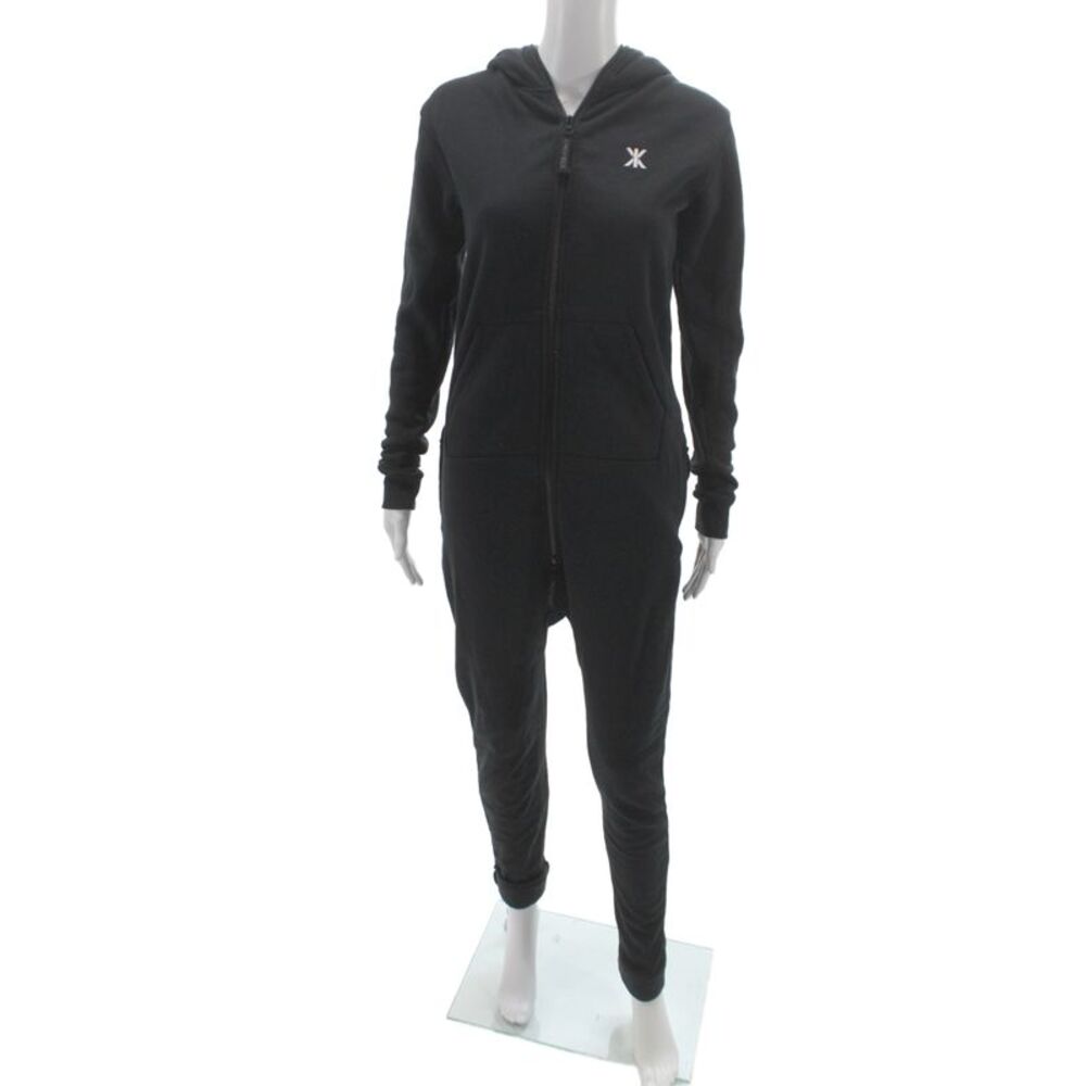 OnePiece Unisex Black Long Sleeve Jumpsuit 47% Organic Cotton Size 2XS
